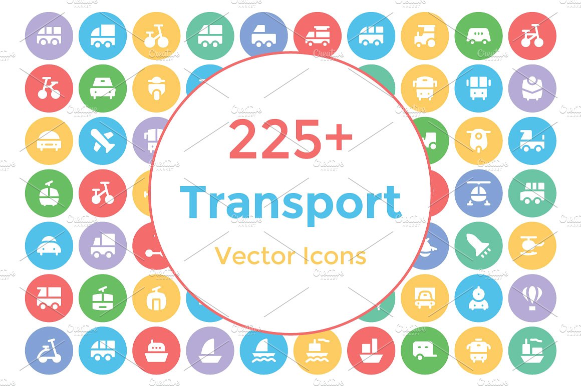 225 Transport Vector Icons