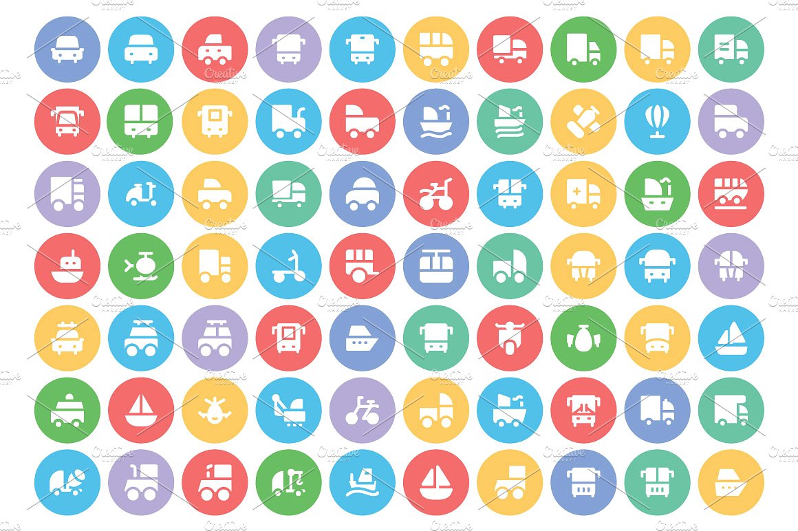 225 Transport Vector Icons