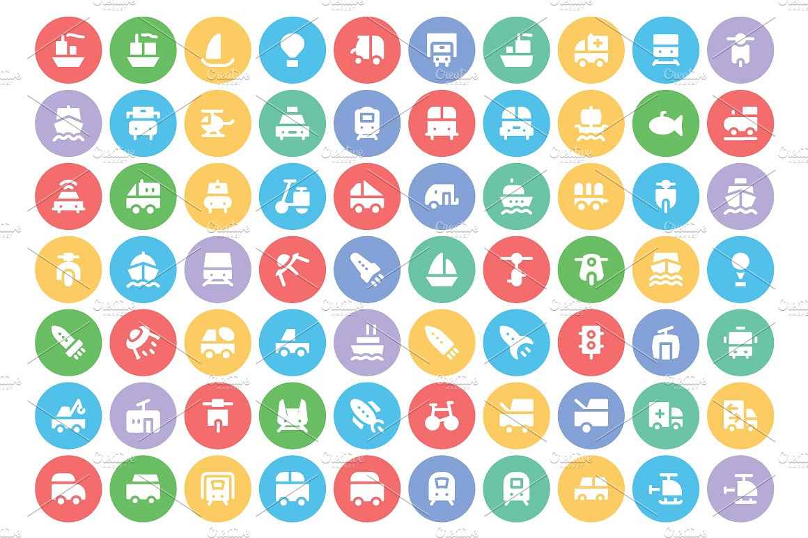 225 Transport Vector Icons