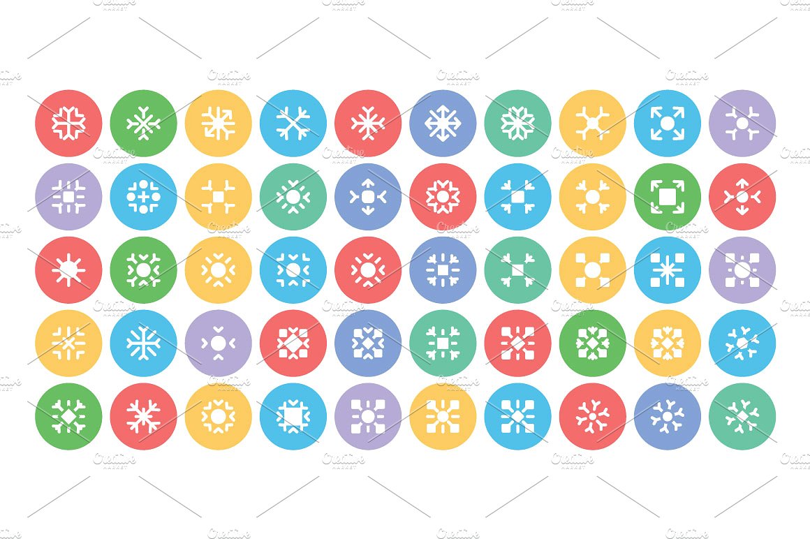 100 Snow Flakes Vector Icons