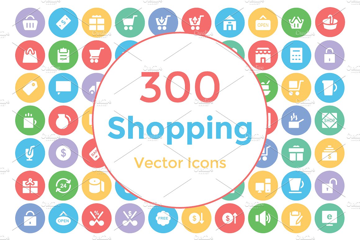 300 Shopping Vector Icons