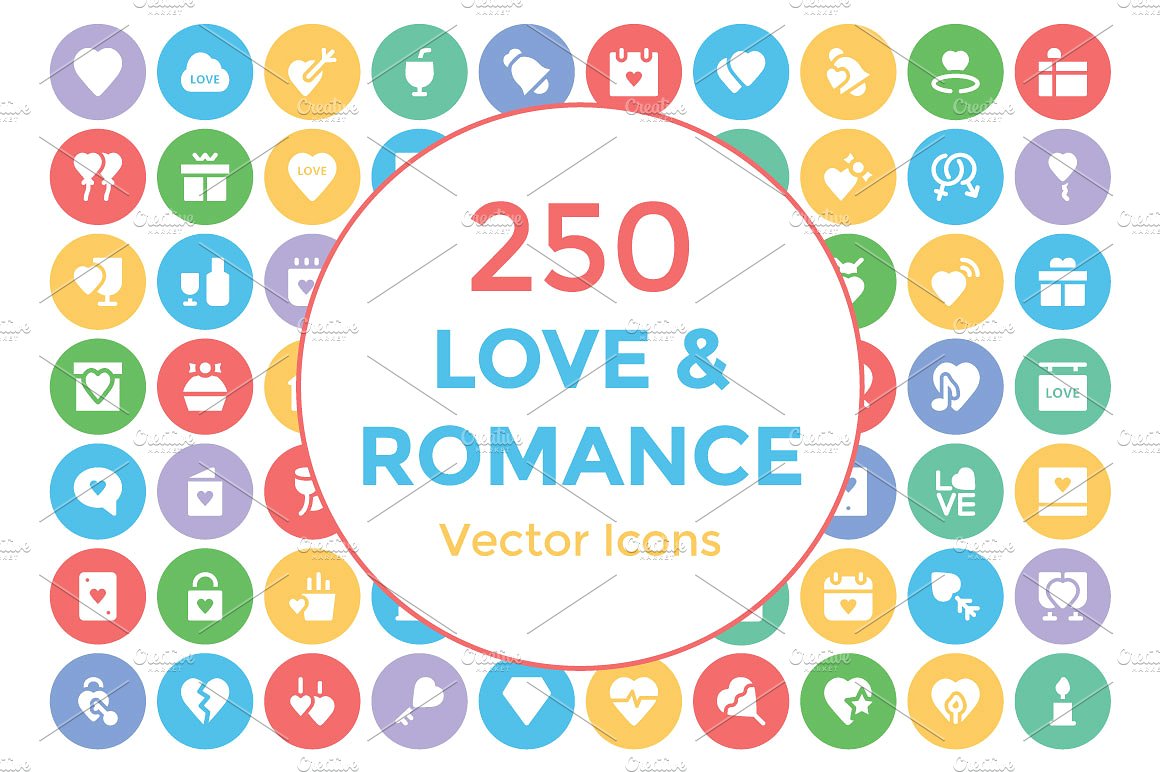 250 Love and Romance Vector Ic