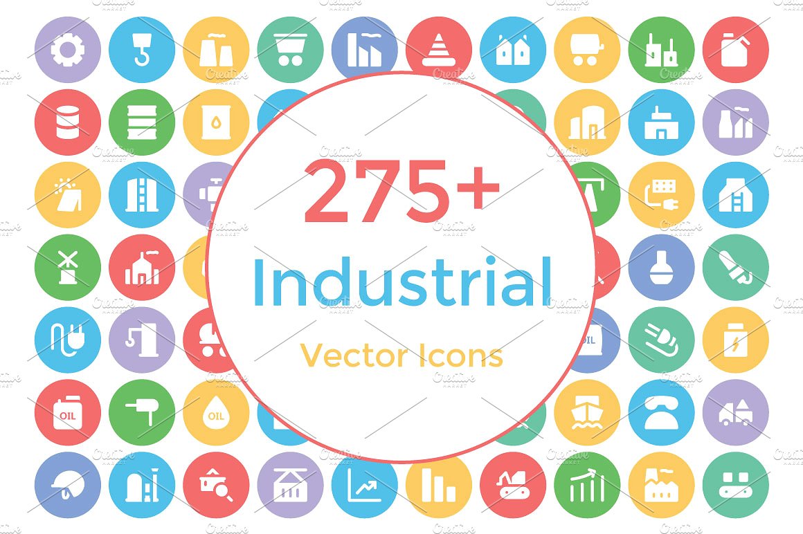 275 Industrial Vector Icons