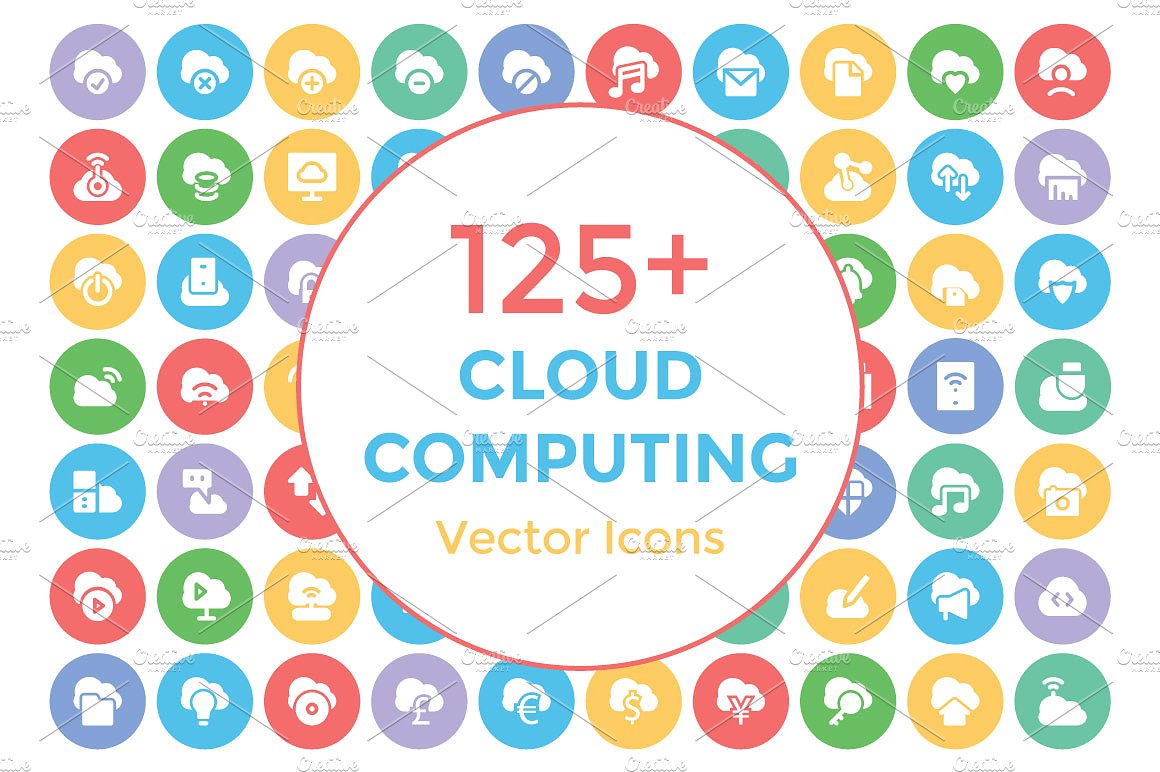 125 Cloud Computing Vector Ic