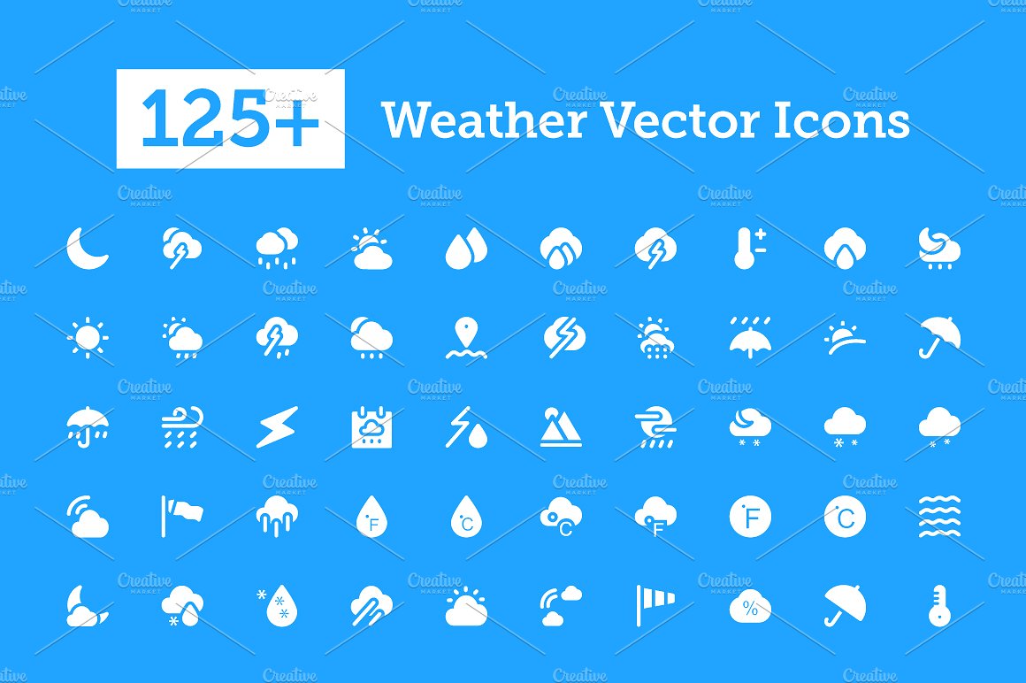 125 Weather Vector Icons