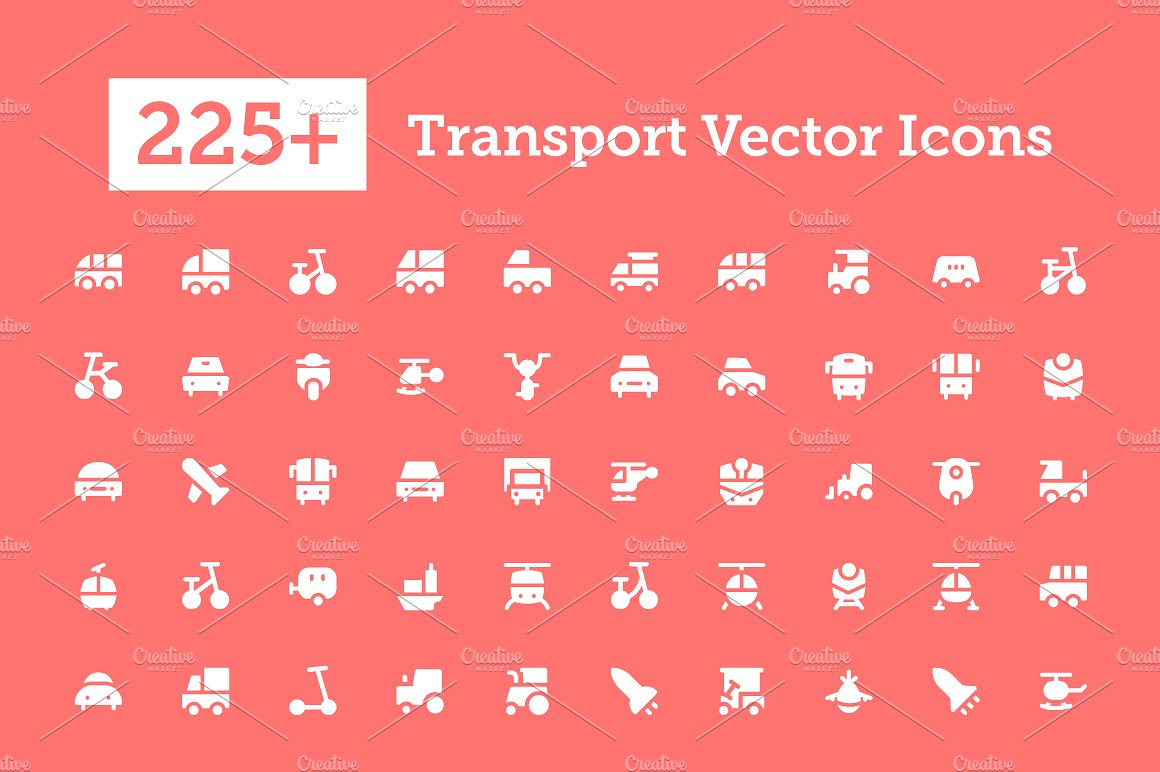 225 Transport Vector Icons