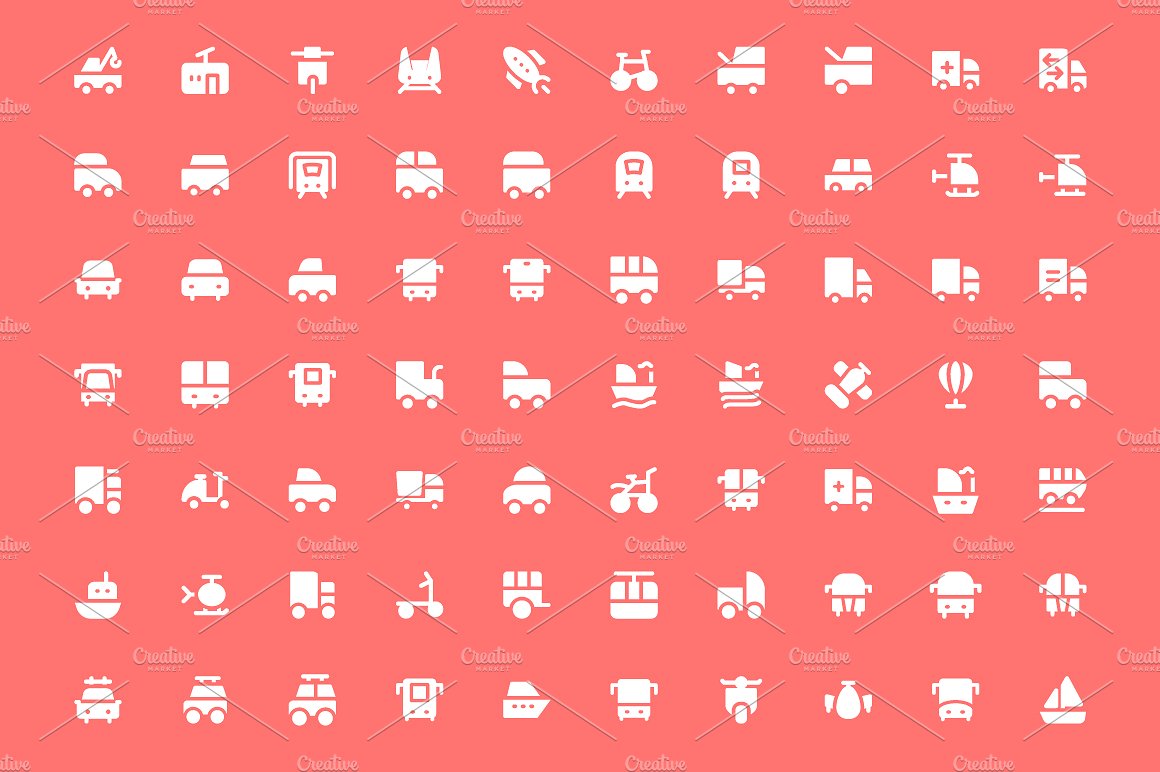 225 Transport Vector Icons