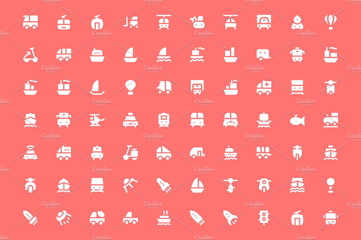 225 Transport Vector Icons