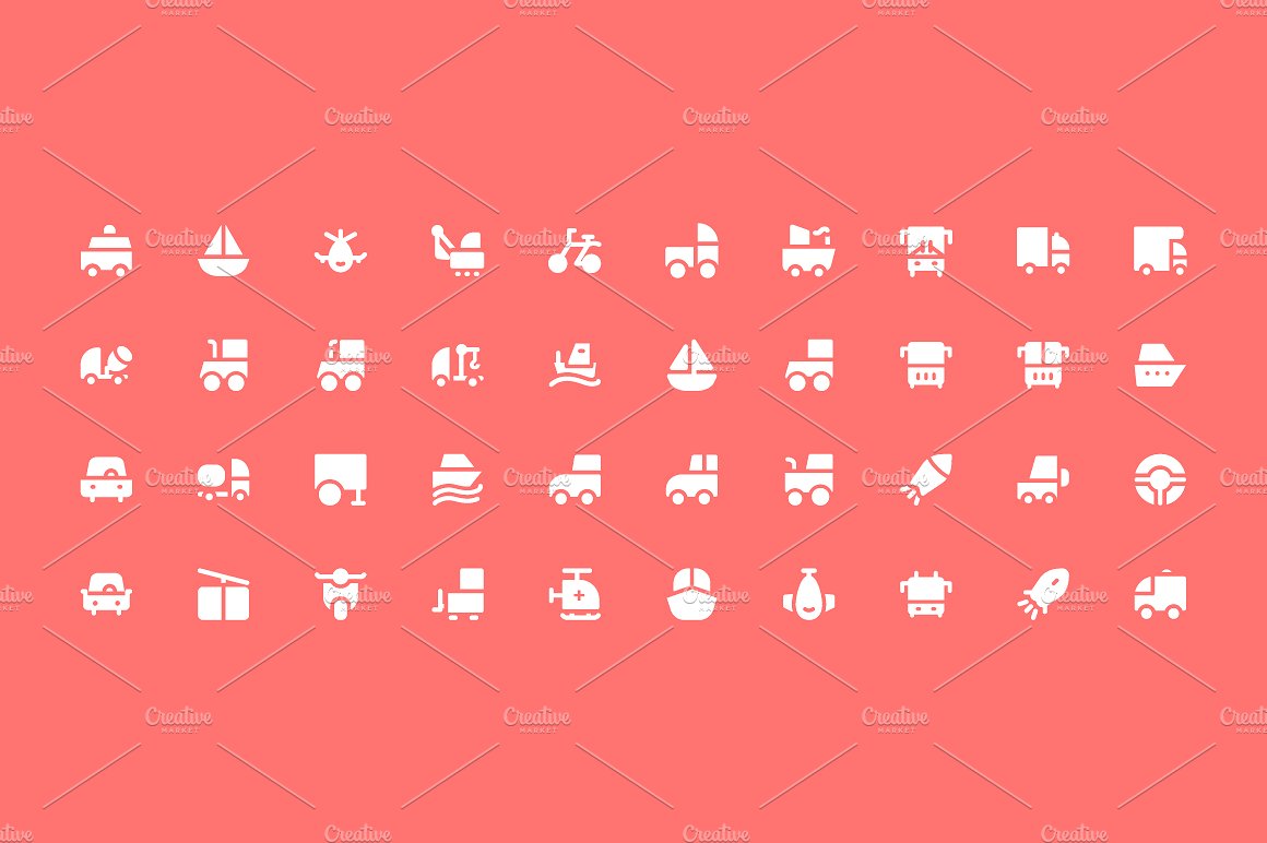 225 Transport Vector Icons