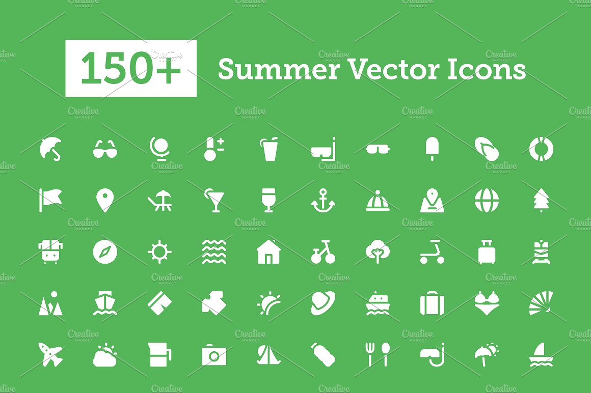 150 Summer Vector Icons