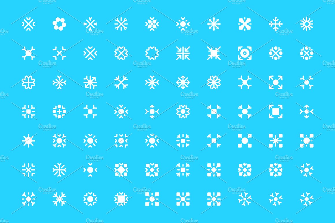 100 Snowflakes Vector Icons