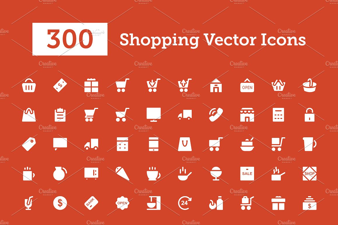 300 Shopping Vector Icons