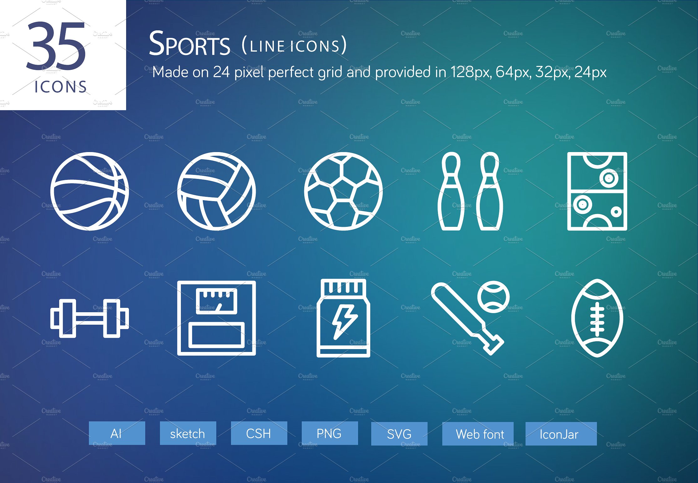 33 Sports Line Icons