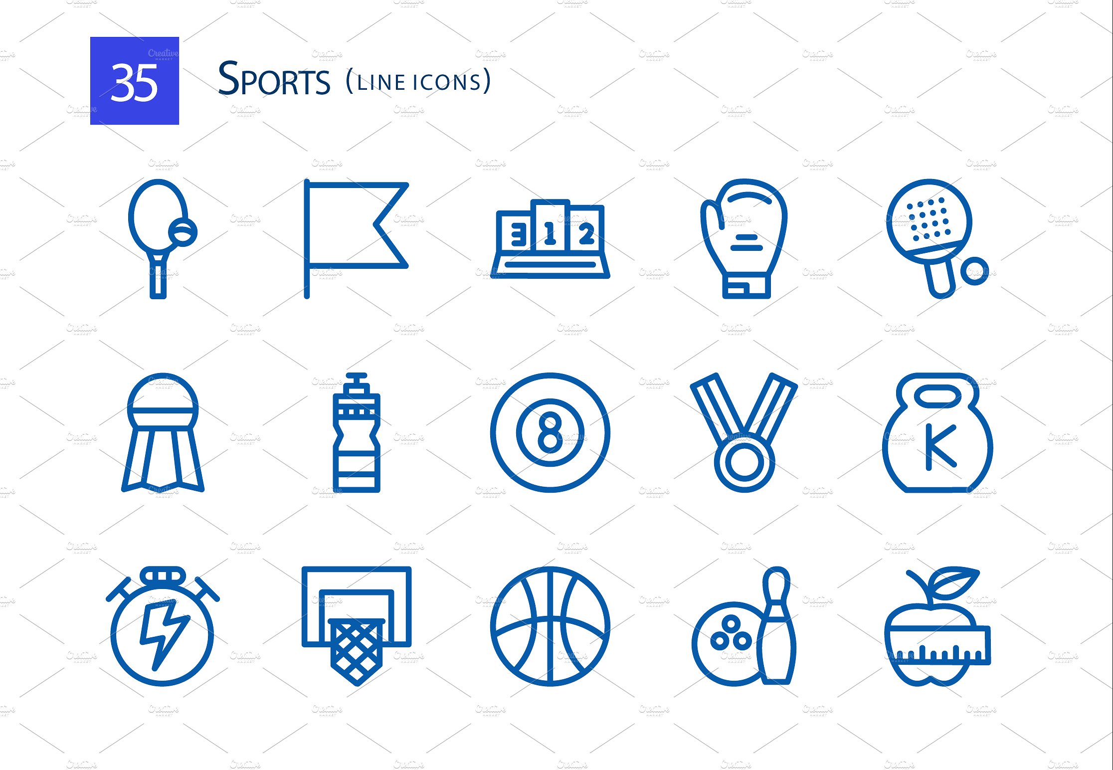 33 Sports Line Icons