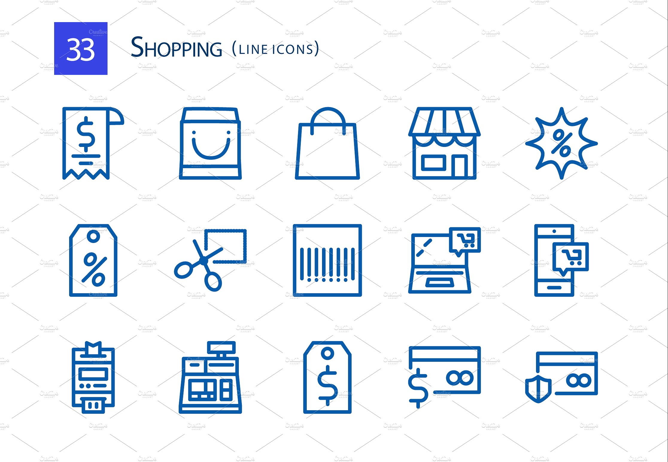 33 Shopping Line Icons