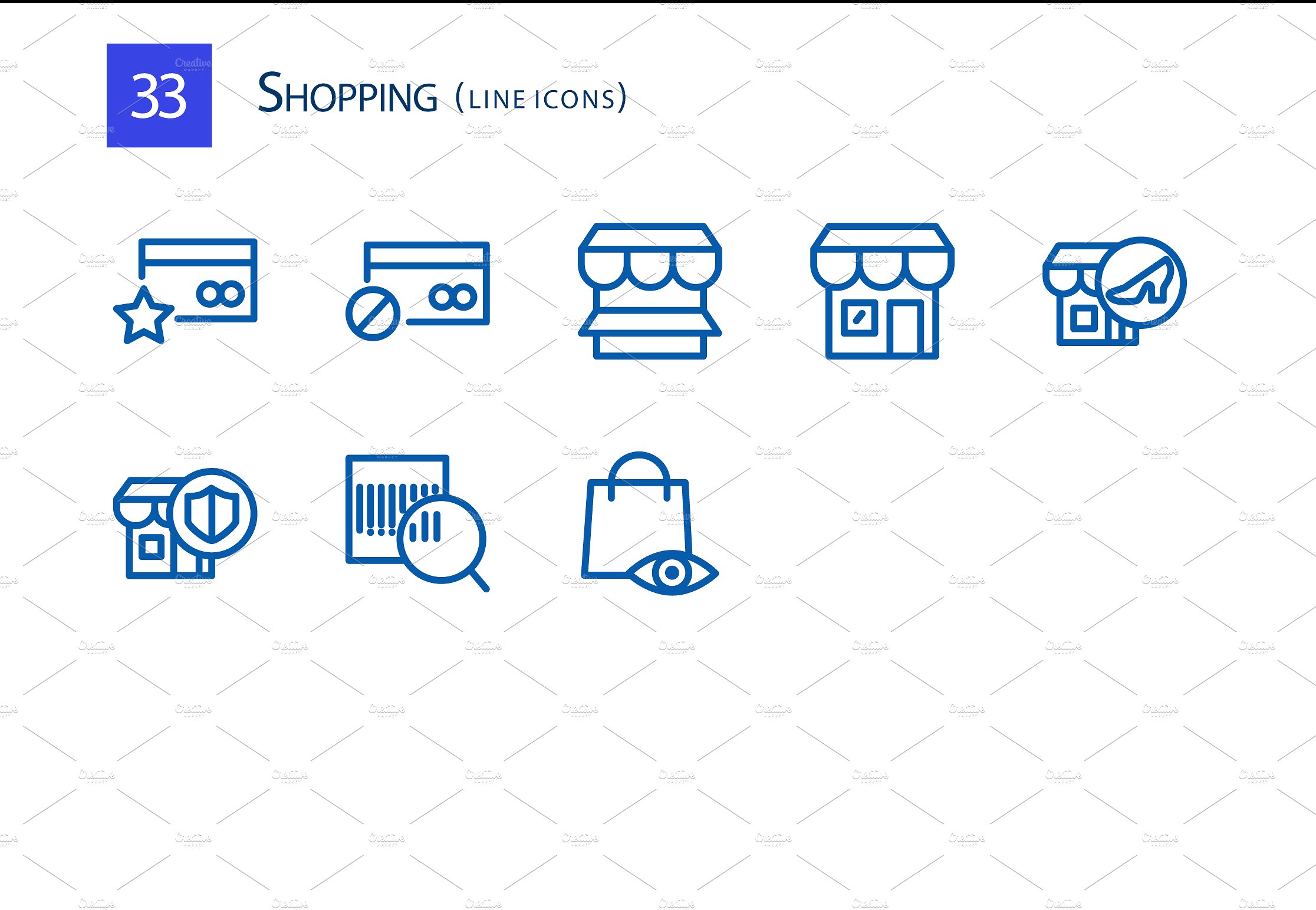 33 Shopping Line Icons