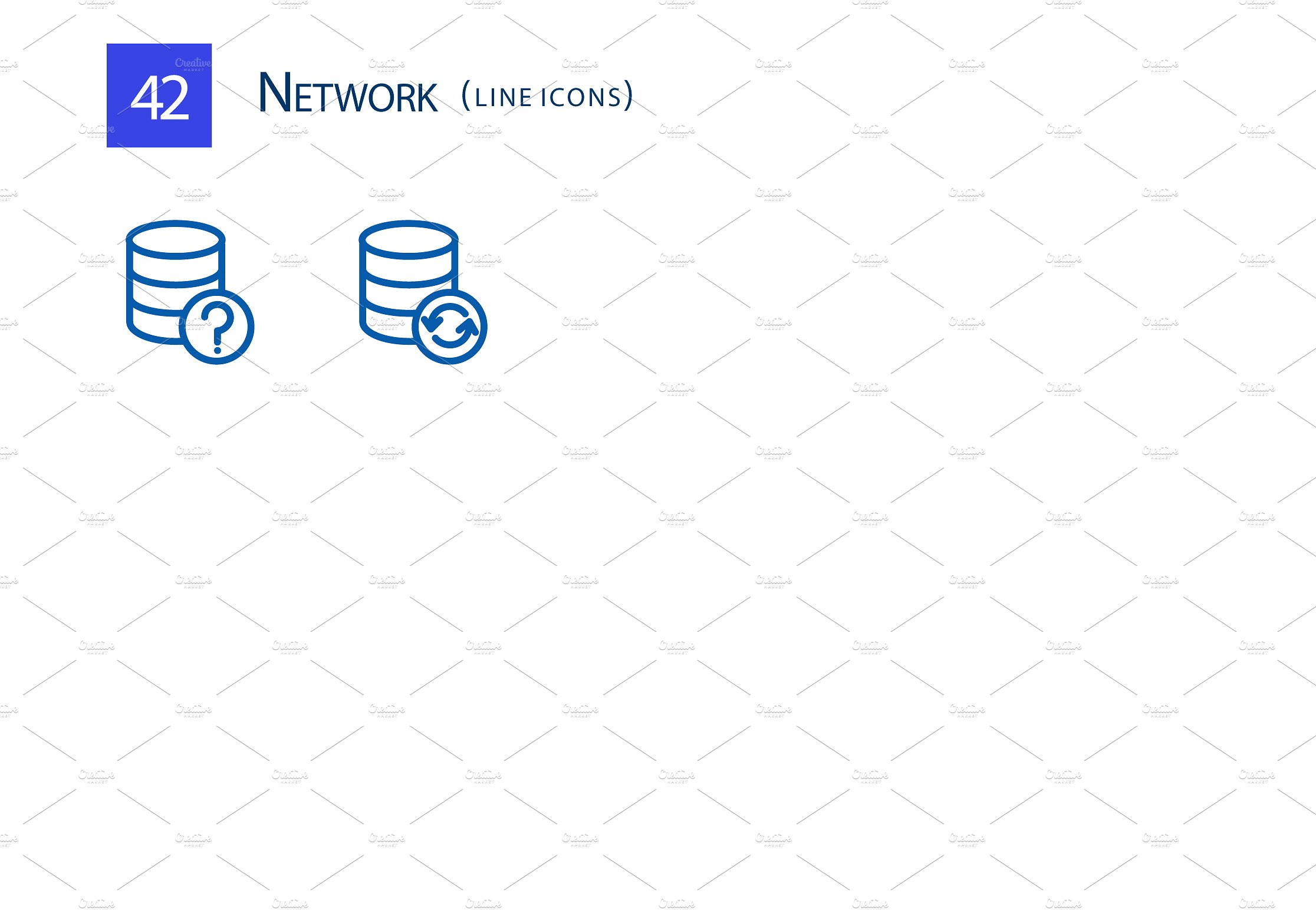 42 Network Line Icons