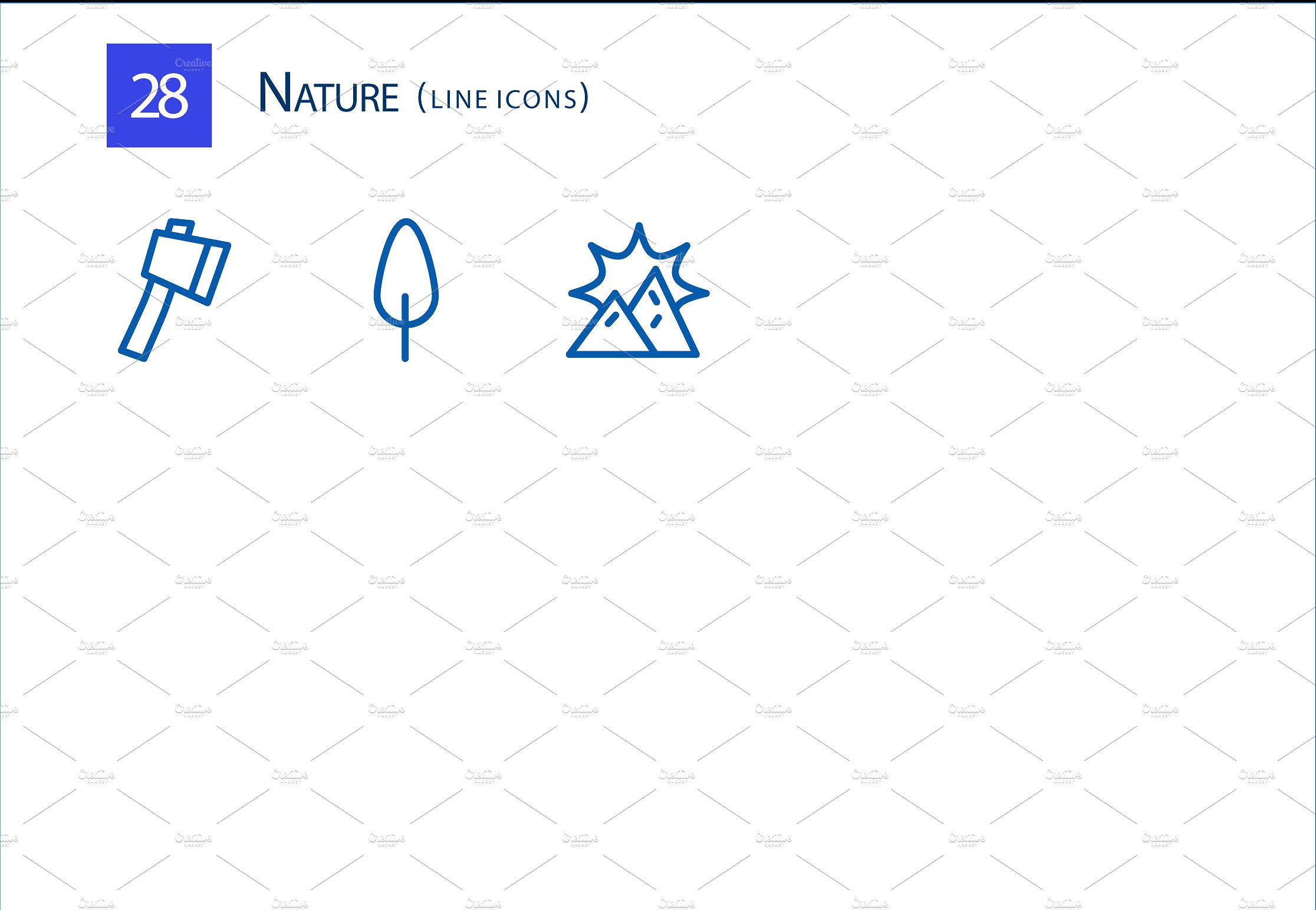 28 Nature Line Icons