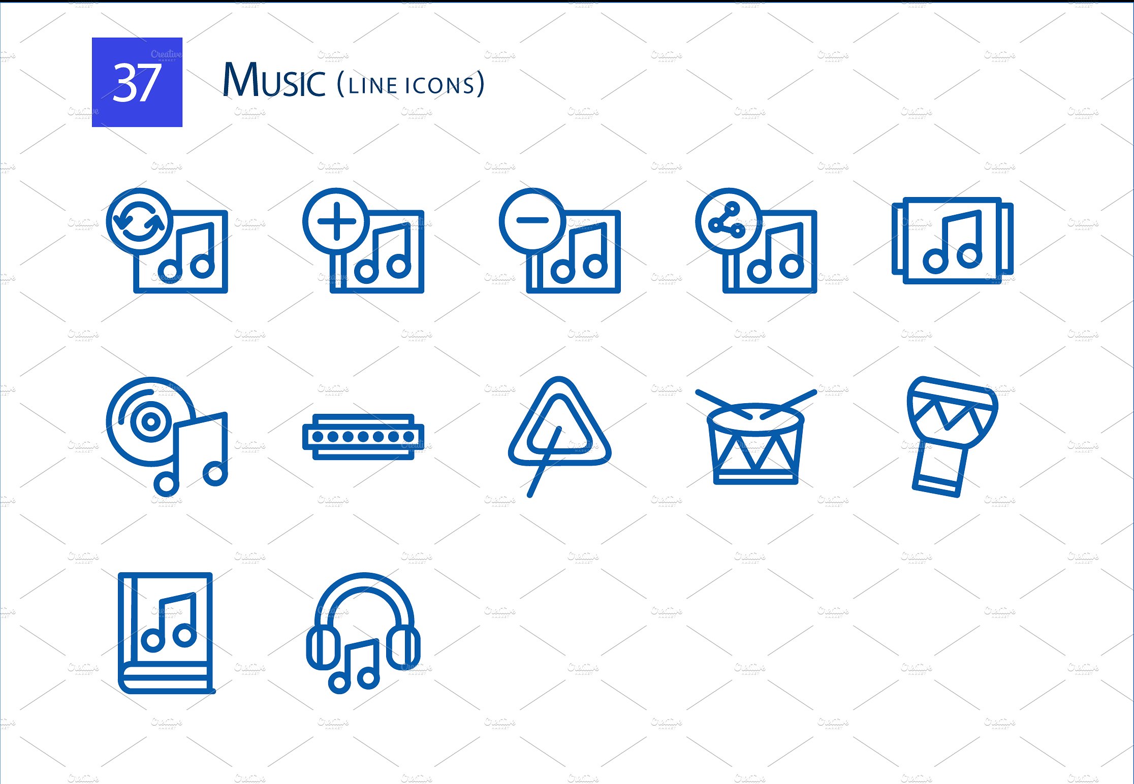 37 Music Line Icons