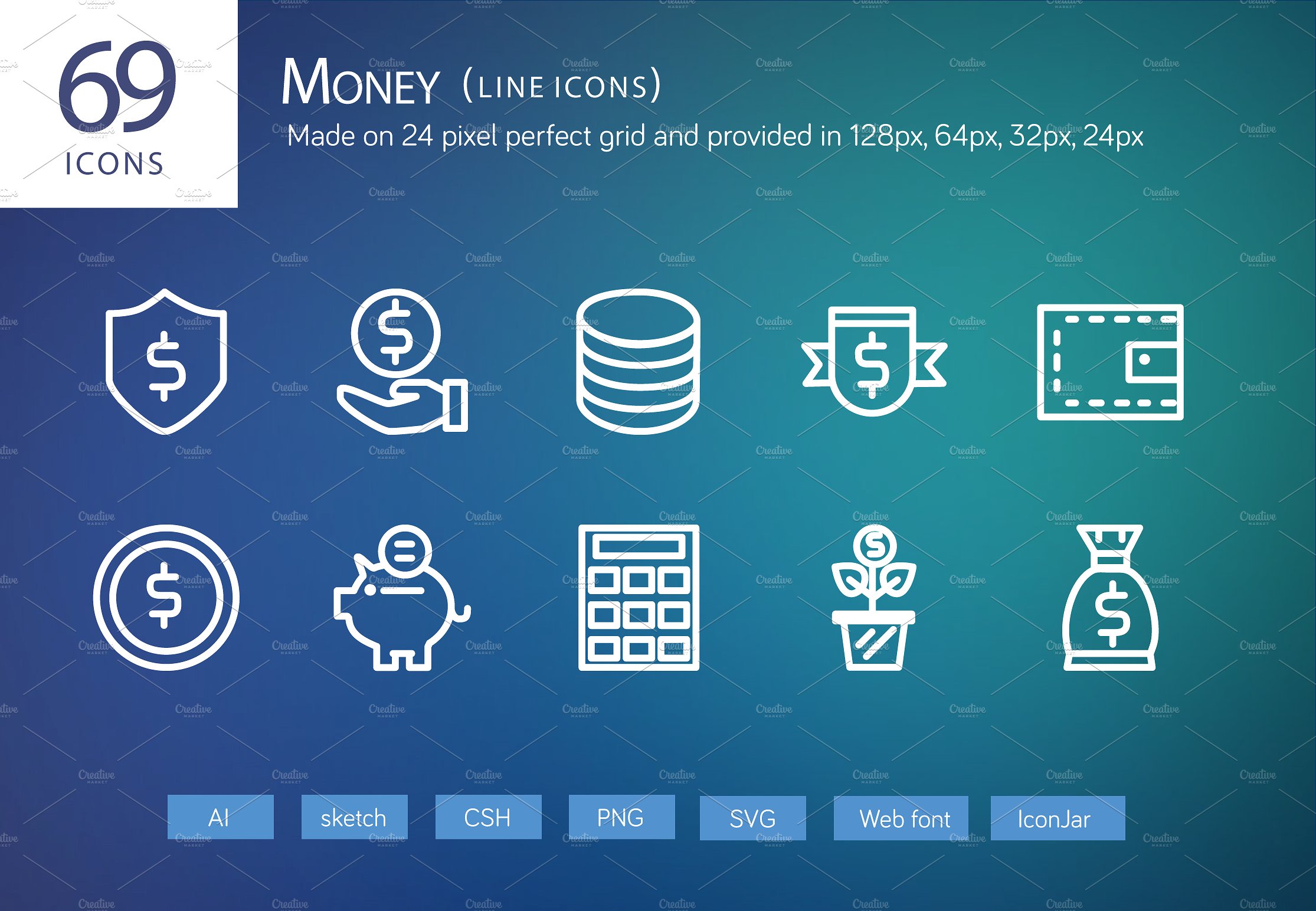 69 Money Line Icons