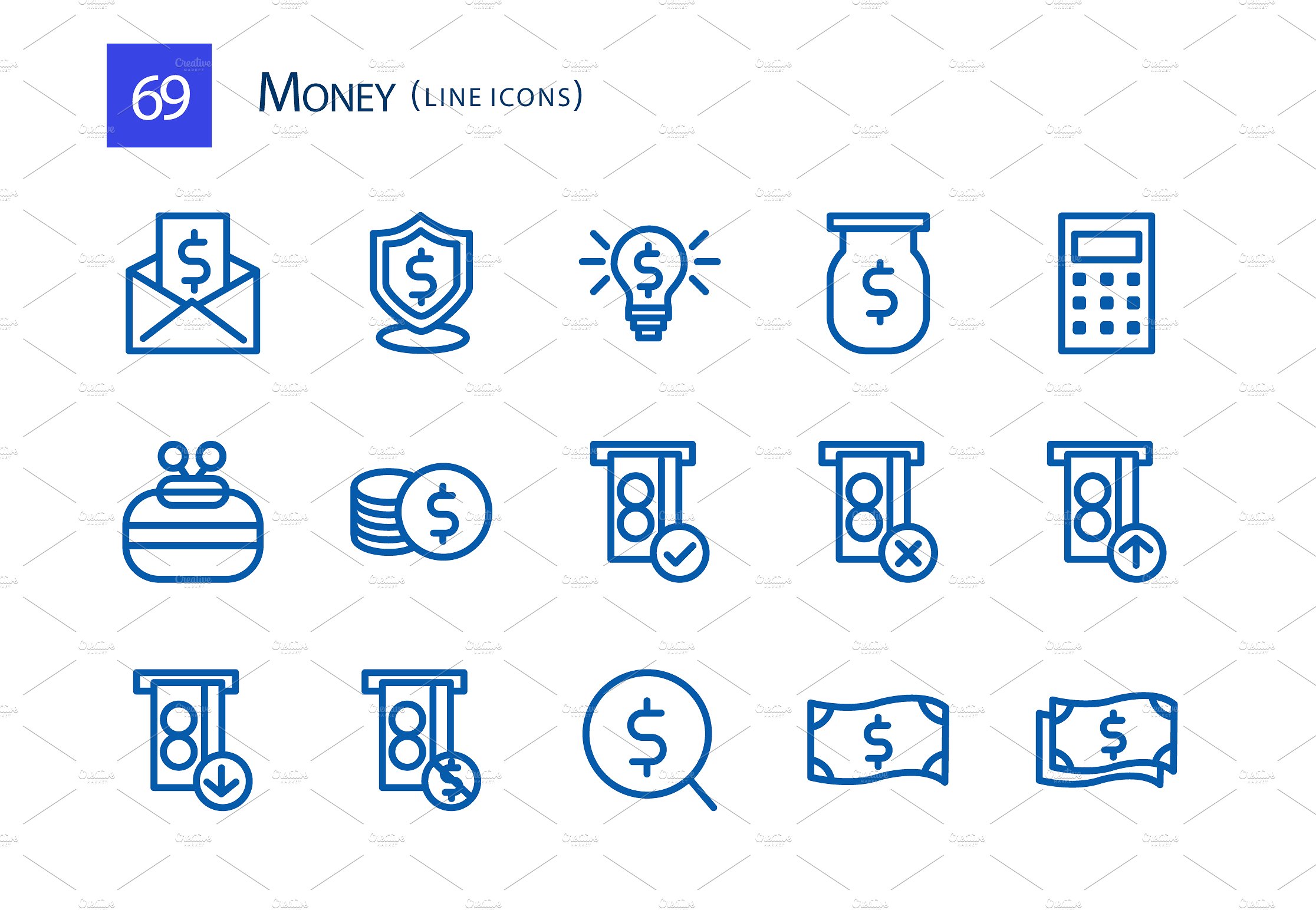 69 Money Line Icons