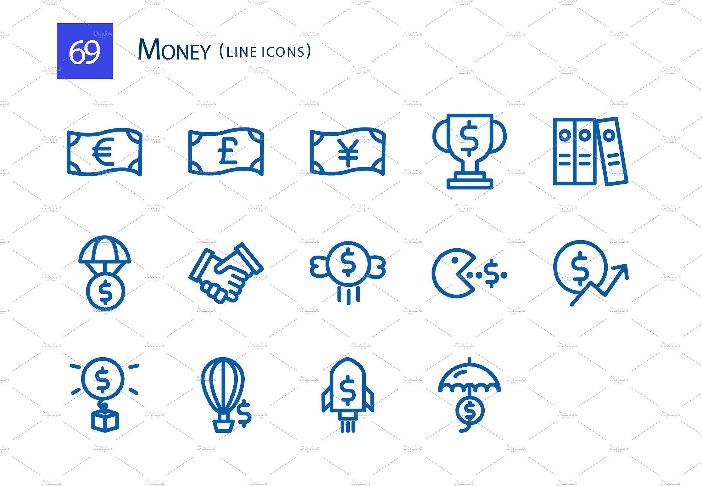 69 Money Line Icons