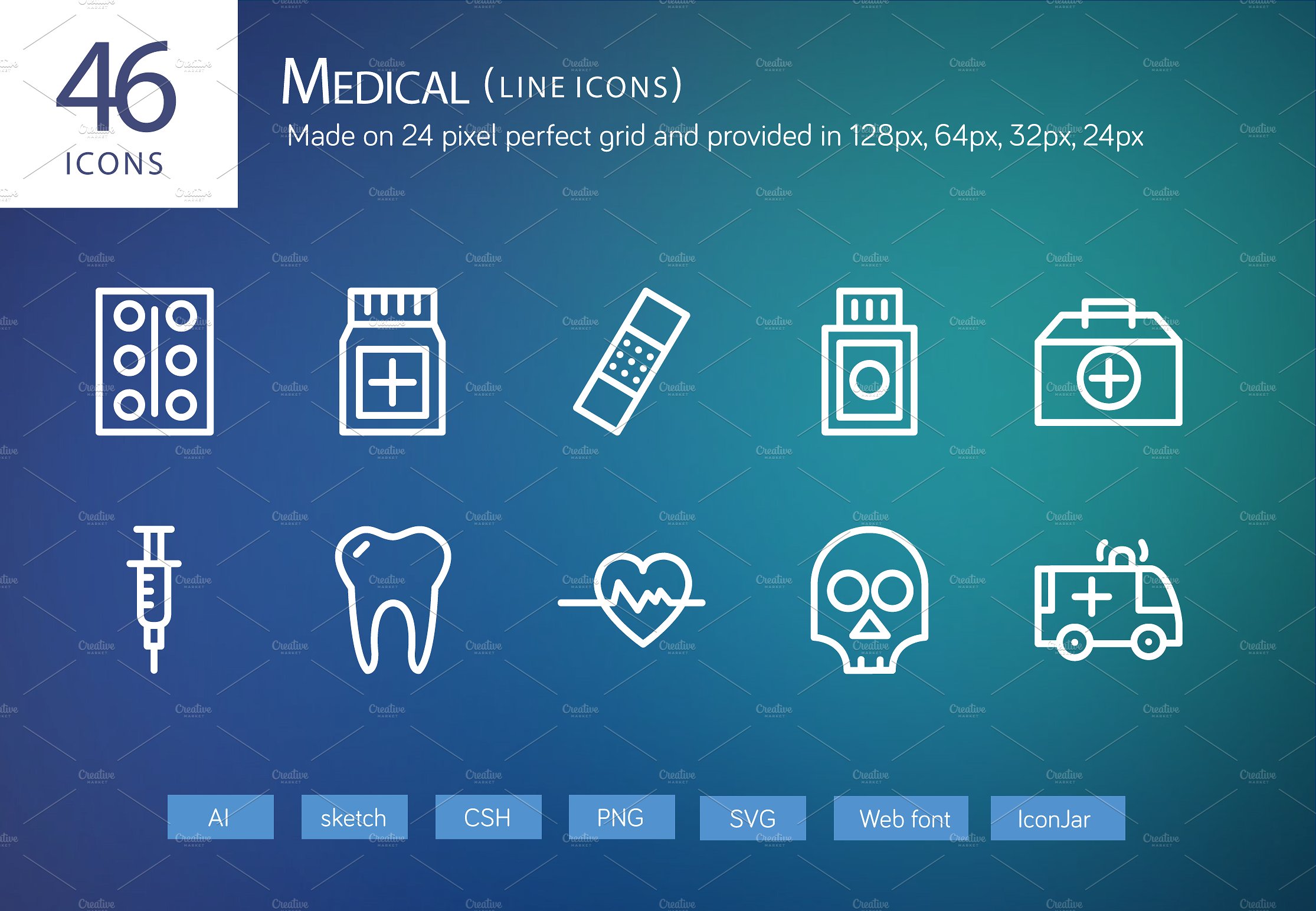 46 Medical Line Icons