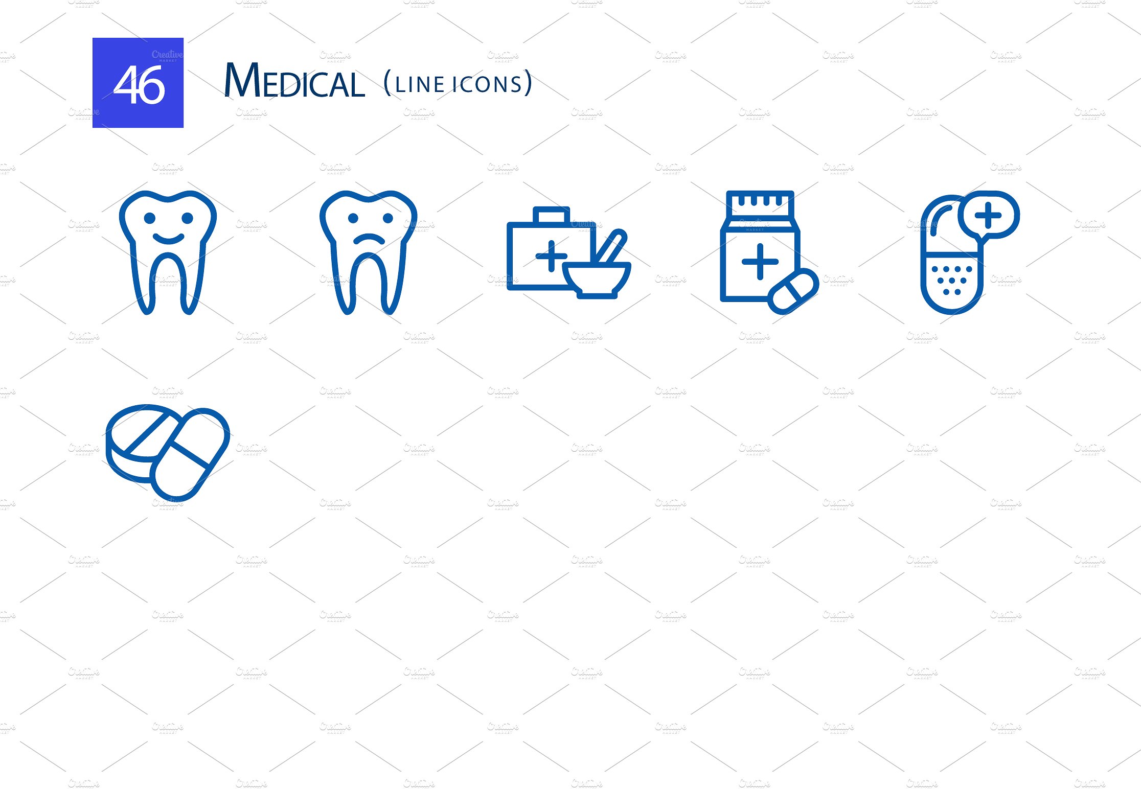 46 Medical Line Icons