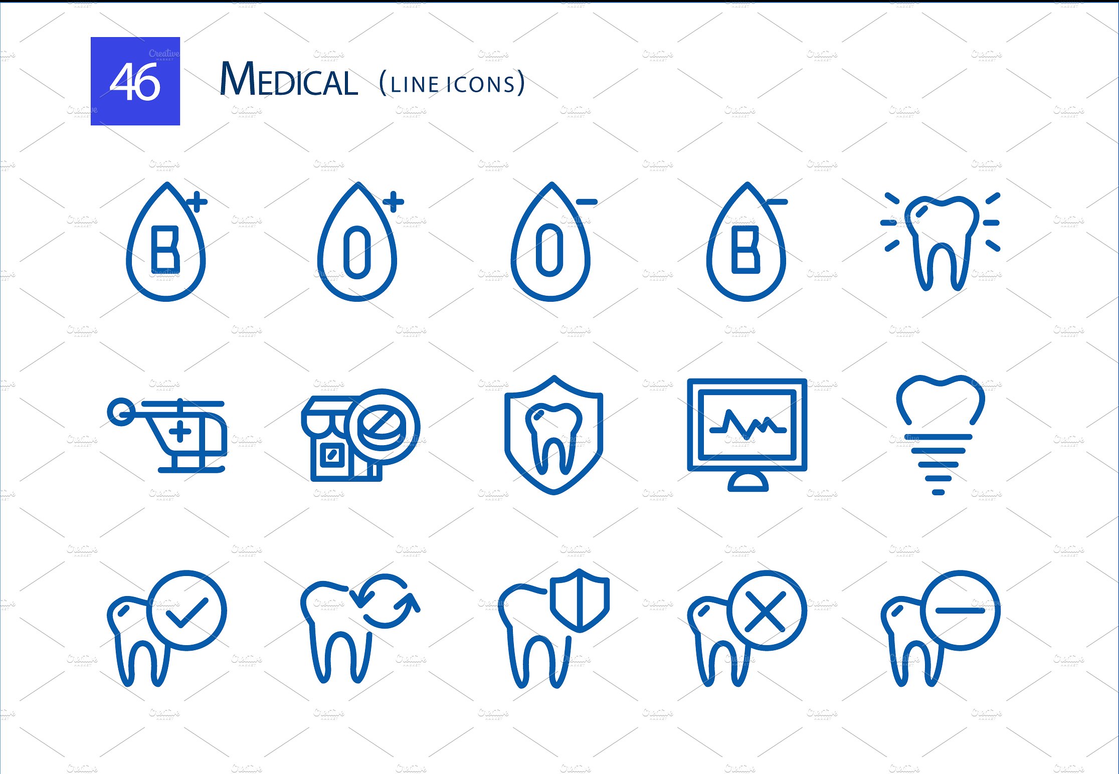 46 Medical Line Icons