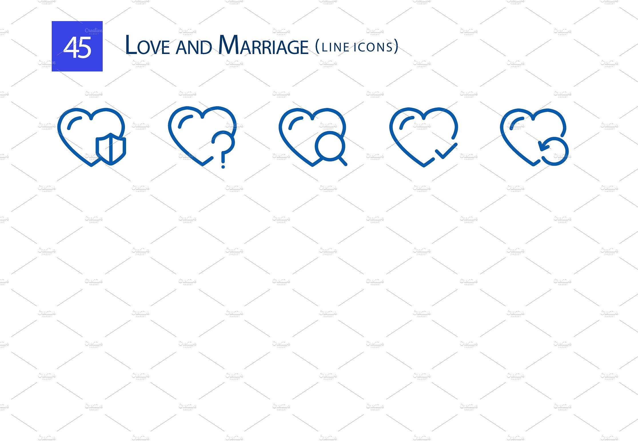 45 Love and Marriage Line Icon