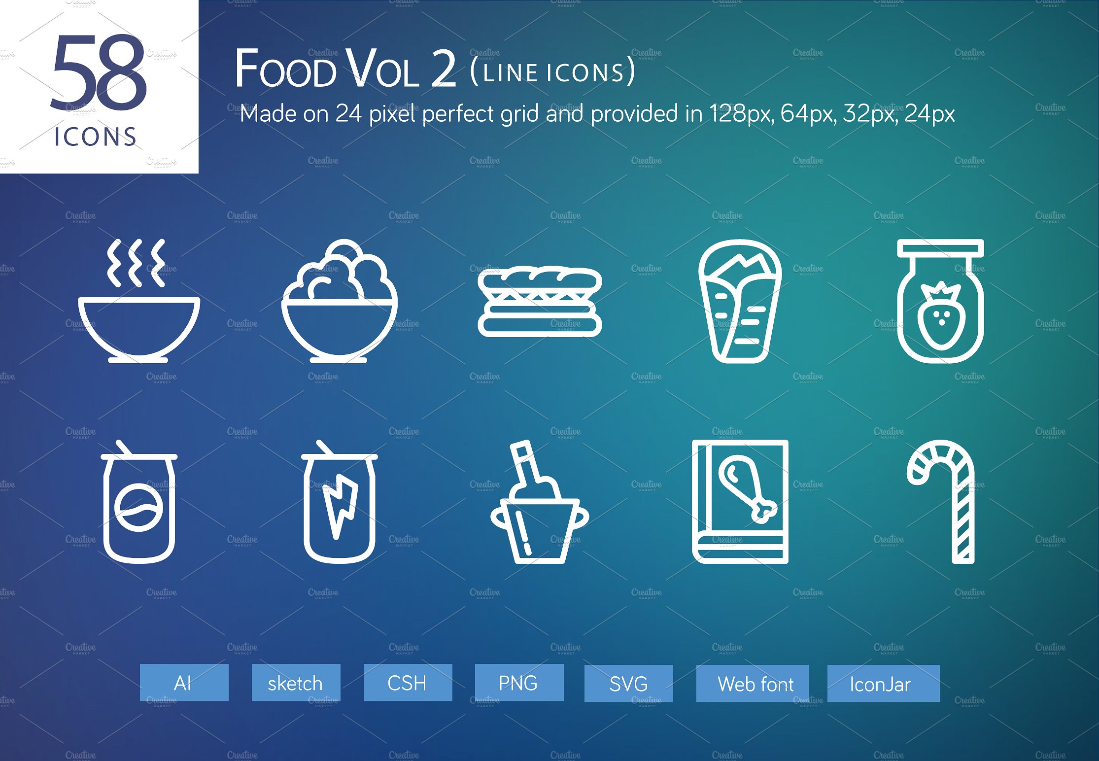 58 Food Vol 2 Line Icons