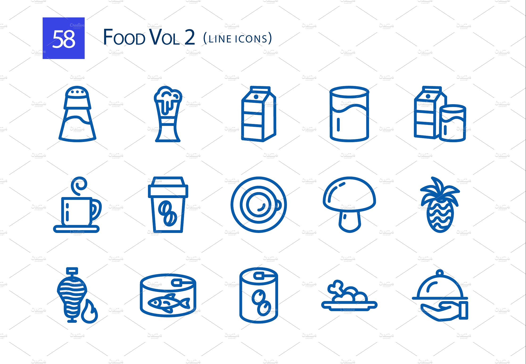 58 Food Vol 2 Line Icons