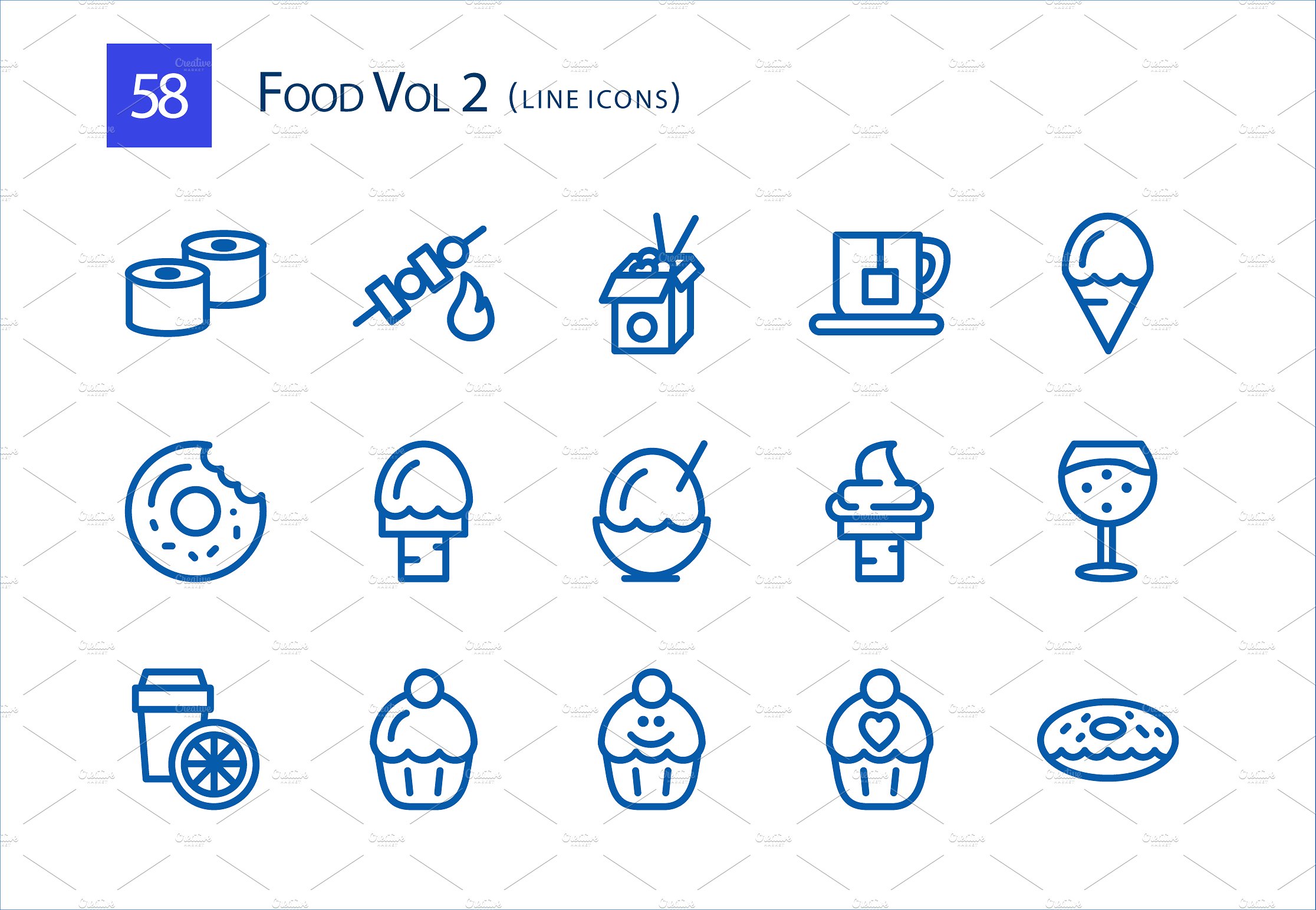 58 Food Vol 2 Line Icons