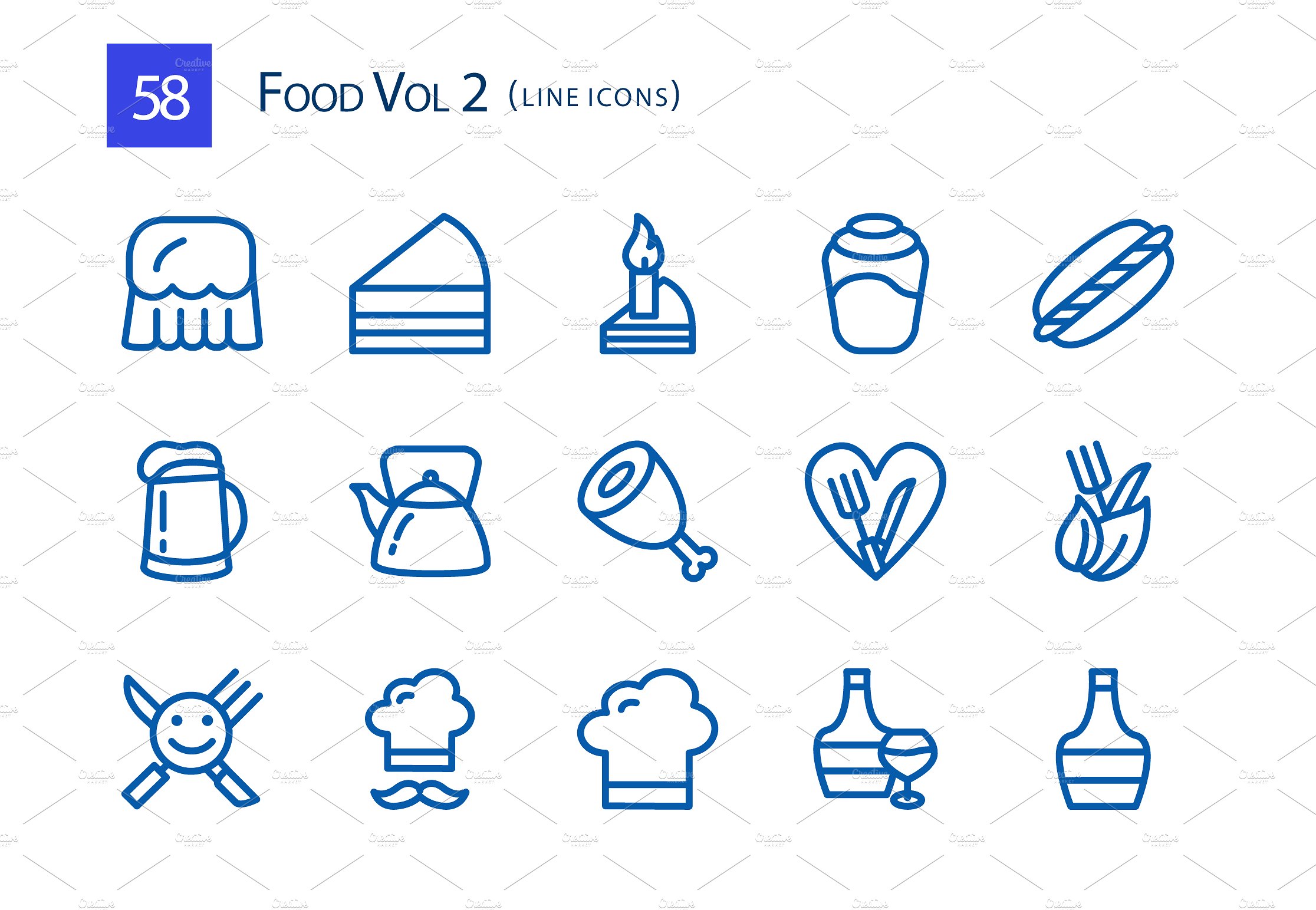 58 Food Vol 2 Line Icons