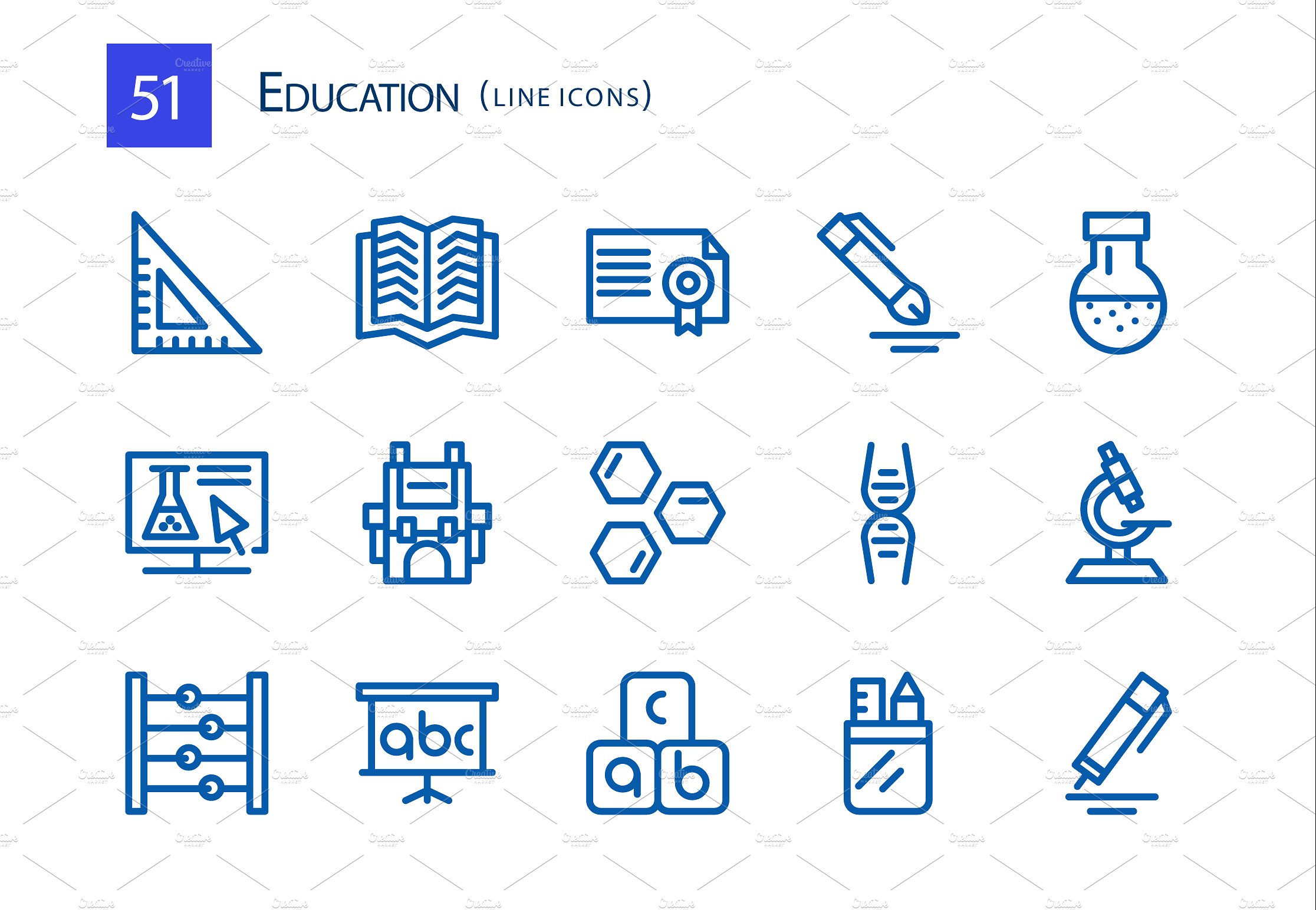 51 Education Line Icons