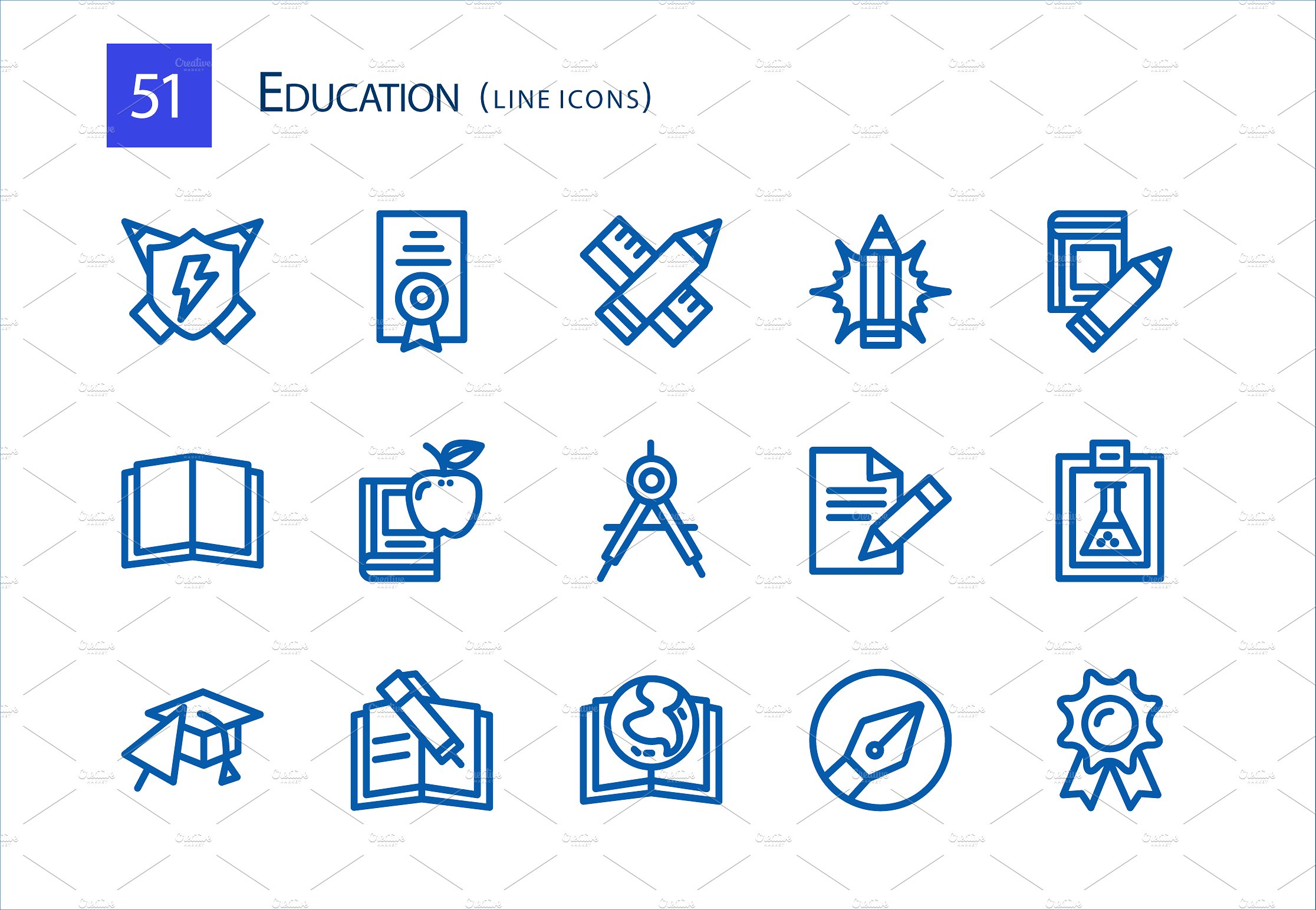 51 Education Line Icons