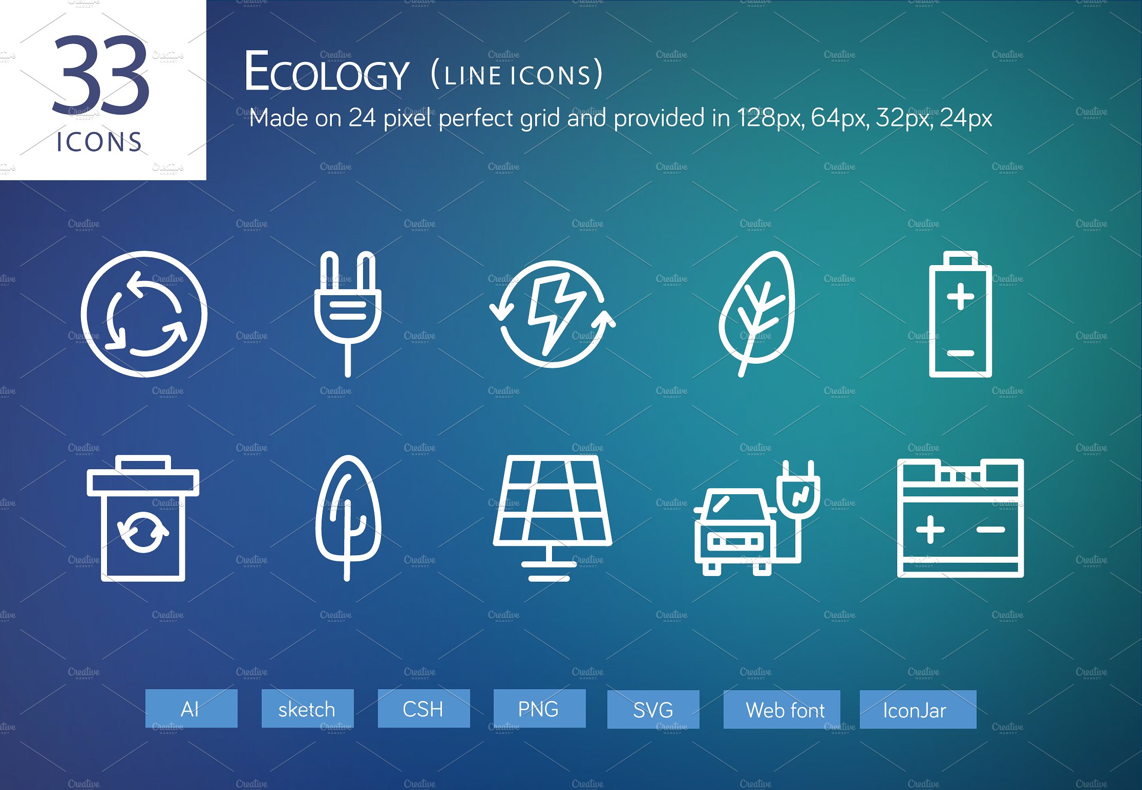 33 Ecology Line Icons