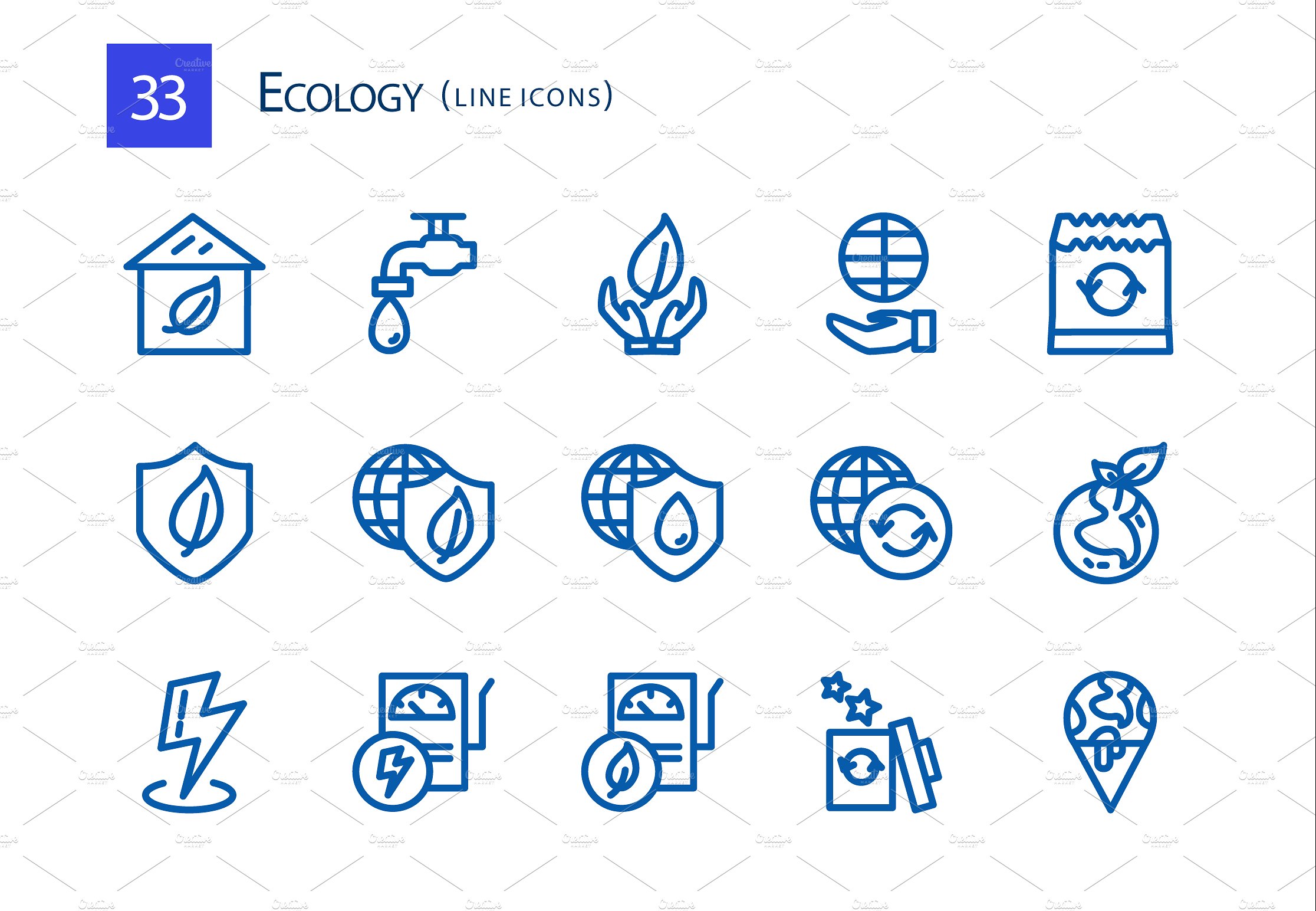 33 Ecology Line Icons