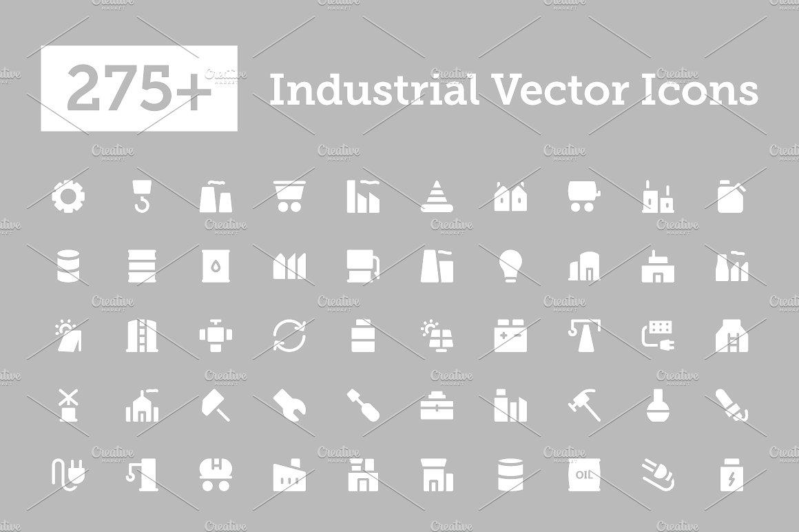 275 Industrial Vector Icons