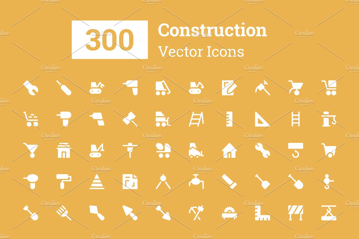 300 Construction Vector Icons