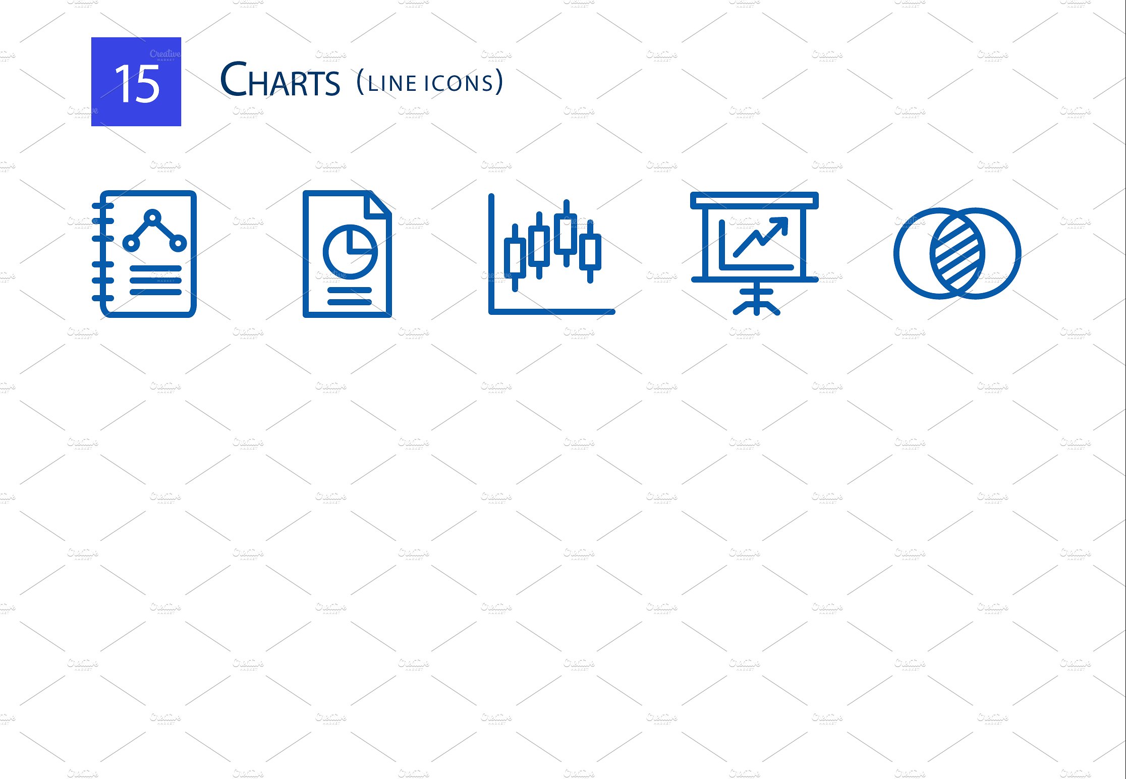 15 Charts Line Icons