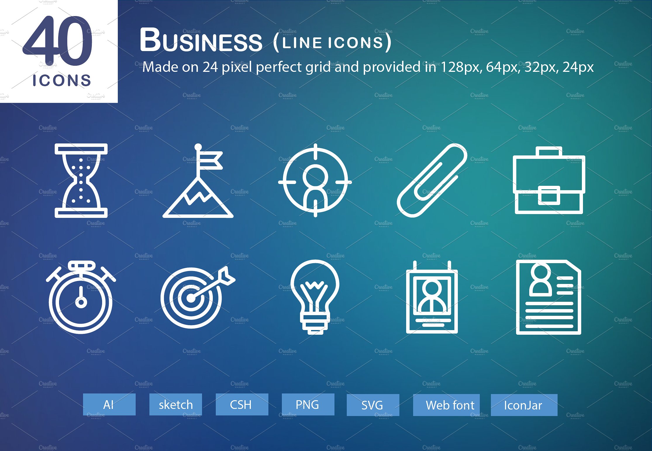 40 Business Line Icons