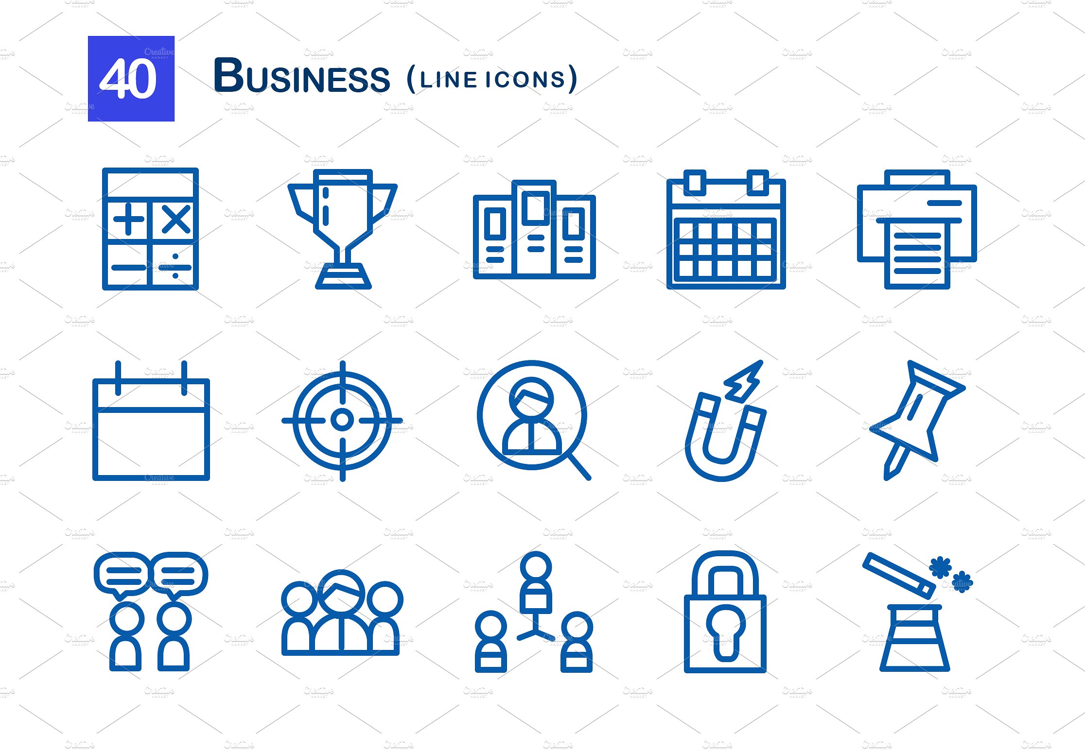 40 Business Line Icons