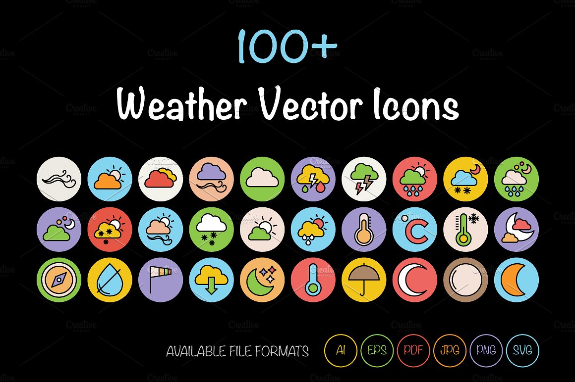 100 Weather Vector Icons