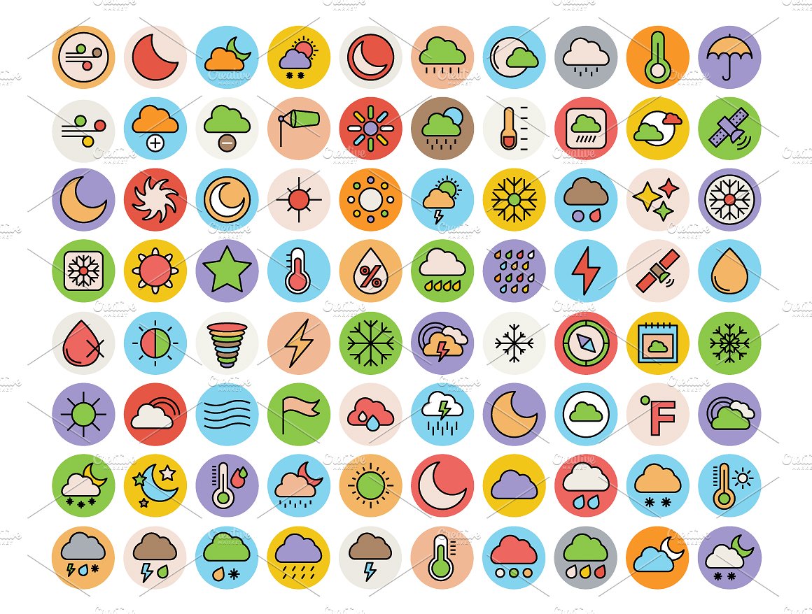 100 Weather Vector Icons