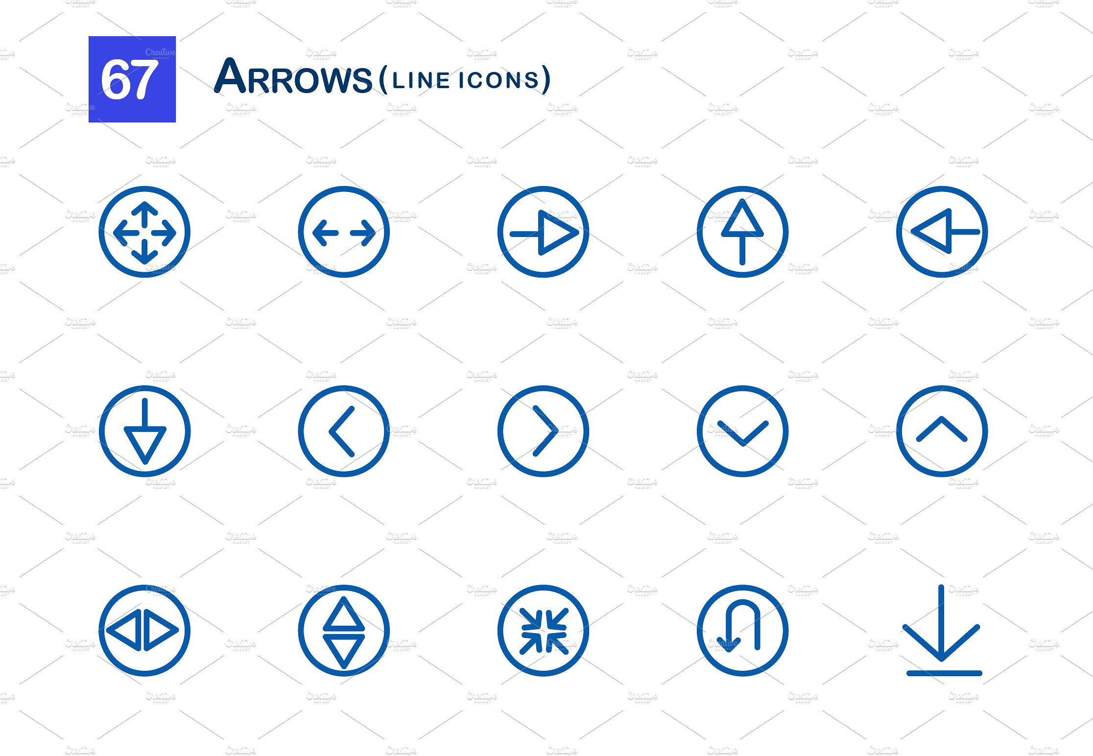 67 Arrows Line Icons