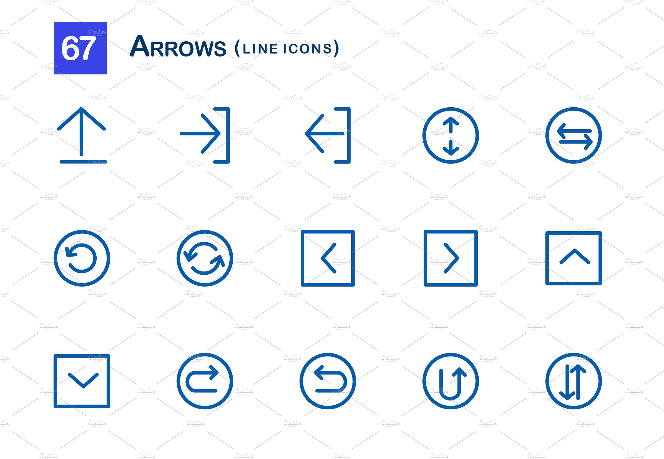 67 Arrows Line Icons