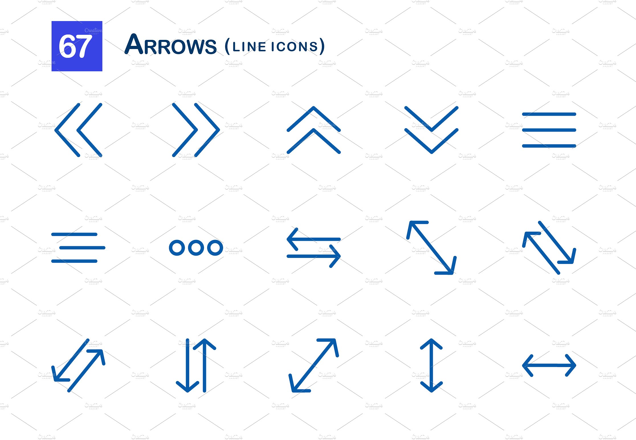 67 Arrows Line Icons