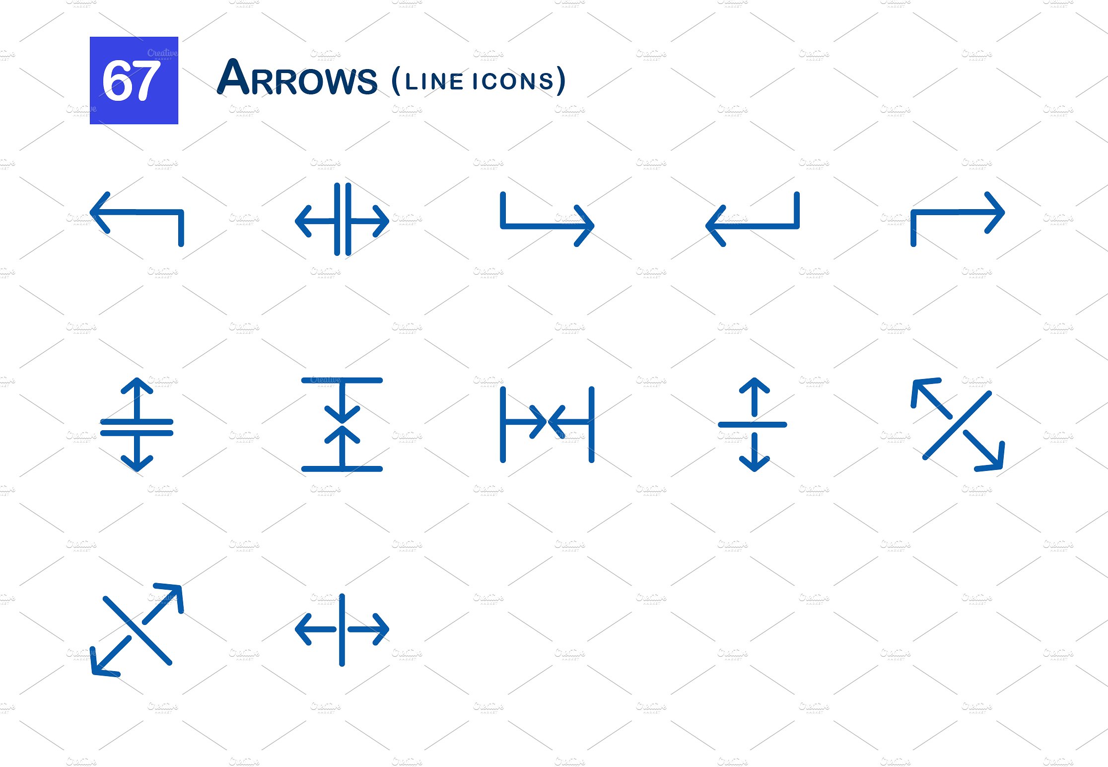 67 Arrows Line Icons