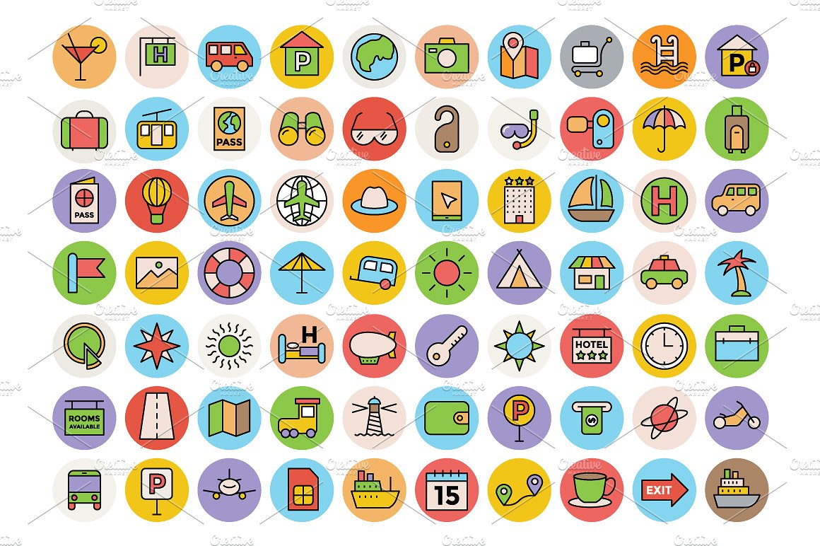 125 Travel Vector Icons